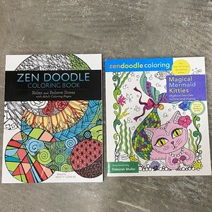 Zen Doodle and Magical Mermaid Kitties Coloring Books
